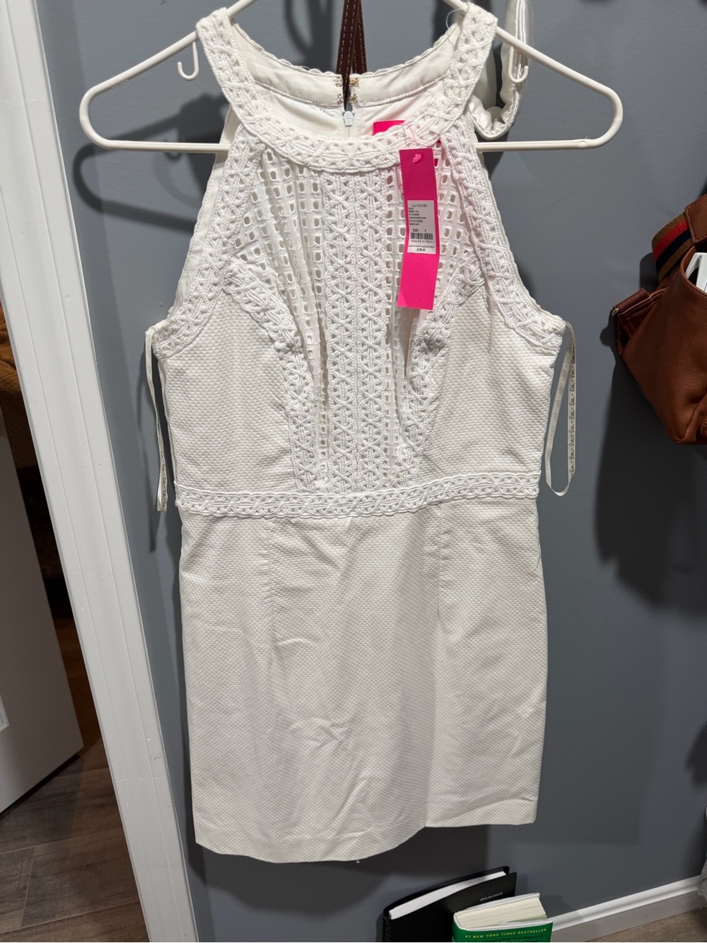 Lilly Pulitzer White Crochet Halter Dress with Braided Detail - Picture 2 of 4